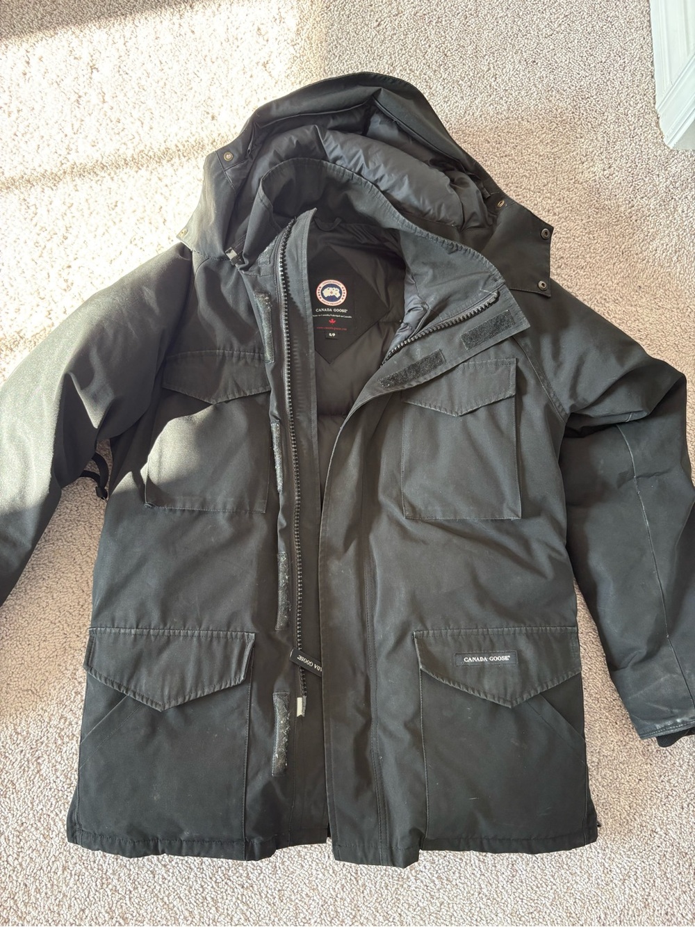 Canada Goose Black Men's Insulated Hooded Puffer Parka